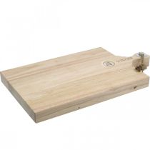 Tábua de corte de madeira de manga, bandeja decorativa com alça de madeira verdadeira 38 × 26,5cm 48cm