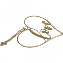 Itens Lettering Love coração deco metal dourado para pendurar 27cm