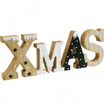 Letras de Natal em pé de madeira letras de madeira natureza 41,5 cm