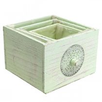 Itens Gaveta decorativa caixa de plantas verde gasto 15-23 cm conjunto de 3