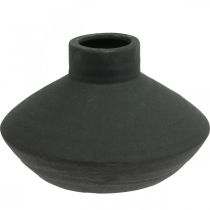 Itens Vaso de cerâmica preta vaso decorativo plano bulboso H12.5cm