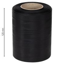 Itens Fita preta para guirlanda, 125 mm, 25 m - Fita elegante para luto, ideal para arranjos florais e decoração. Fita de acetato.