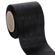 Itens Fita preta para coroa de flores, 75 mm, 25 m - fita de acetato para impressão e decoração de fitas.