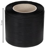 Itens Fita preta para coroa de flores, 75 mm, 25 m - fita de acetato para impressão e decoração de fitas.