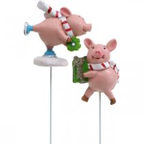 Itens Plugue de flores de porco da sorte de Natal Deco Pig 4 unidades