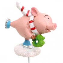 Itens Plugue de flores de porco da sorte de Natal Deco Pig 4 unidades