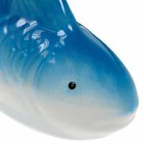 Peixes de natação azul / verde de cerâmica 16 cm 2 unidades