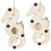 Itens Decoração suspensa em forma de cavalo-marinho para sala de estar e banheiro, estilo marítimo de verão, 15 cm, 2 peças.