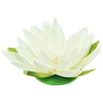 Itens Nenúfar Flor Artificial Decoração de Mesa Flutuante Creme Branco Ø15cm
