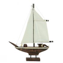 Itens Decoração de veleiro navio madeira de pinho marrom 22,5×4×29cm