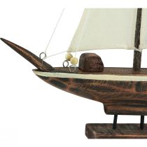 Itens Decoração de veleiro navio madeira de pinho marrom 22,5×4×29cm