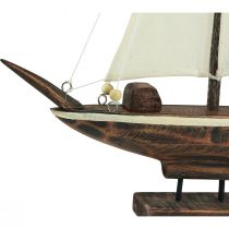 Itens Barco à vela decoração navio madeira de pinho marrom 32×5×41cm