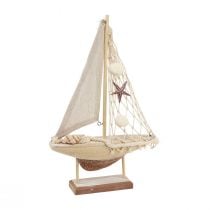 Itens Decoração de veleiro veleiro madeira marrom 17,5×4×27,5cm