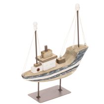 Itens Decoração de navio, estilo marítimo, madeira com suporte, 20 cm