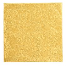 Guardanapos de Natal com padrão dourado em relevo 33x33cm 15un