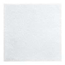 Guardanapos Branco Decoração de Mesa Padrão Gravado 33x33cm 15un