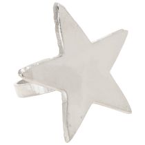 Itens Porta guardanapos estrela argolas metal prata 7cm Ø4cm 4 peças