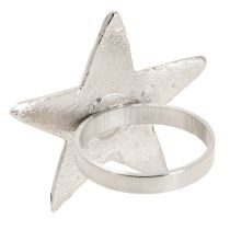 Itens Porta guardanapos estrela argolas metal prata 7cm Ø4cm 4 peças