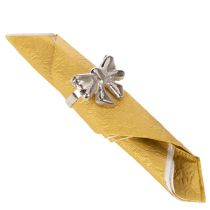 Itens Porta-guardanapo em forma de laço, metal, prata brilhante, 5 cm, conjunto com 4 peças