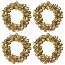 Itens Argolas para guardanapos sinos de metal dourado Ø5cm 8 un