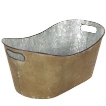 Itens Conjunto de vasos e floreiras para plantas, cor cobre/branco, C32,5cm/36,5cm/41,5cm