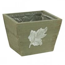 Caixa de planta de madeira shabby chic caixa de madeira cinza 11×14,5×14cm