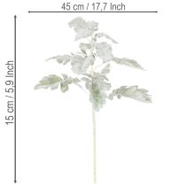 Itens Ramo artificial de Senecio, folha de prata, trabalhado com detalhes minuciosos, 45 cm, 3 peças
