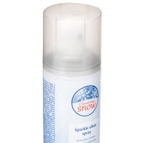 Itens Spray de neve prateado com glitter para janelas e decoração de inverno, 150ml