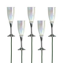 Tampa de vidro champanhe decoração de véspera de ano novo prata 7.5cm L27cm 12pcs