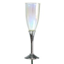Tampa de vidro champanhe decoração de véspera de ano novo prata 7.5cm L27cm 12pcs