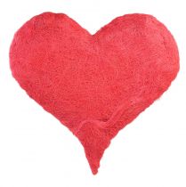 Itens Decoração coração com fibras de sisal coração sisal rosa 40x40cm
