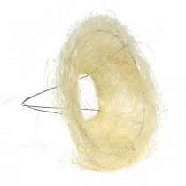 Punho de sisal, decoração bouquet branqueado Ø15cm 10p