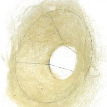 Punho de sisal, decoração bouquet branqueado Ø15cm 10p