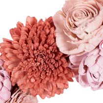 Itens Guirlanda floral suspensa com flores rosa para decoração elegante de ambientes, 25 cm