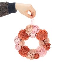 Itens Guirlanda floral suspensa com flores rosa para decoração elegante de ambientes, 25 cm