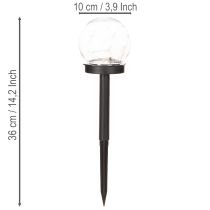 Itens Luminária de jardim, globo de luz com estaca para fixação no solo, 36 cm, conjunto com 4 peças.