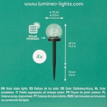 Itens Luminária de jardim, globo de luz com estaca para fixação no solo, 36 cm, conjunto com 4 peças.