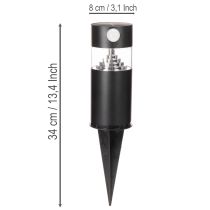 Itens Luminária solar de jardim com sensor de movimento, LED, 34 cm