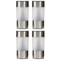 Itens Luzes de Jardim Solares LED em Aço Inox H14cm Conjunto de 4