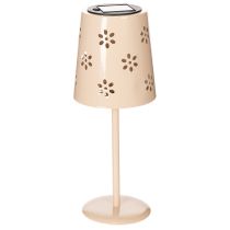 Itens Abajur de mesa com estampa floral, movido a energia solar, para iluminação romântica de jardim, 28 cm