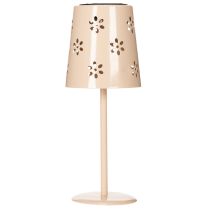Itens Abajur de mesa com estampa floral, movido a energia solar, para iluminação romântica de jardim, 28 cm