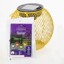 Itens Lanterna solar para jardim e terraço com design moderno em metal, 12 cm