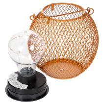 Itens Lanterna solar LED para iluminação ambiente de jardim com design atraente em metal, 12 cm