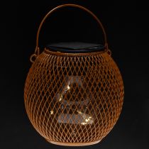 Itens Lanterna solar LED para iluminação ambiente de jardim com design atraente em metal, 12 cm