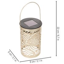 Itens Lanterna solar para jardim, com delicado padrão, ideal para noites de verão, 22 cm, conjunto com 3 peças.