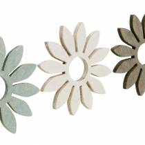 Flores de verão, decoração de madeira, flores, marrom, cinza claro, branco streudeko 72pcs