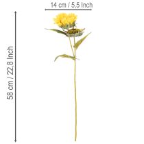 Itens Girassol artificial com folhas e flores realistas, 58 cm, 3 peças