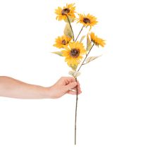Itens Flor de girassol artificial, decoração realista, 72 cm, 2 peças.