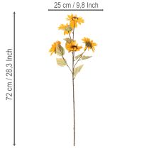 Itens Flor de girassol artificial, decoração realista, 72 cm, 2 peças.