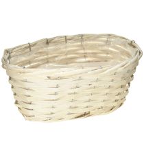Itens Cesta de vime para batatas fritas, branca, lavada, natural, 29×18×14cm
